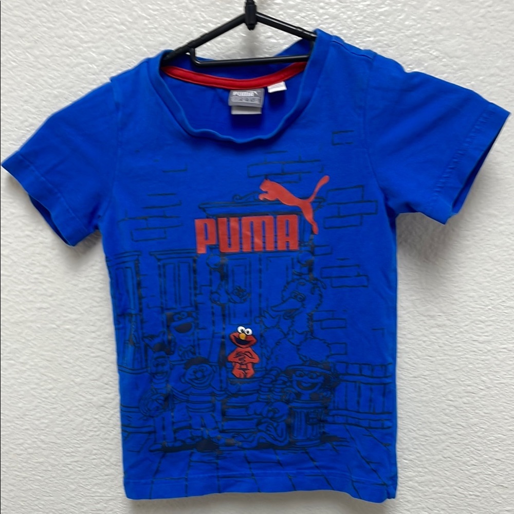 Puma Sesame Street Elmo Kids Blue Graphic T-Shirt Size 2T